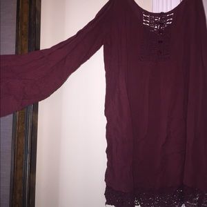 Maroon off the shoulder top